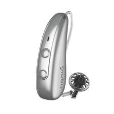 Signia Pure Charge&Go IX – Akku-Hörgerät in Silber in detaillierter Ansicht