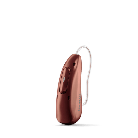 Phonak Audéo Infinio Ultra – Packshot der Farbvariante 8-A in Seitenansicht