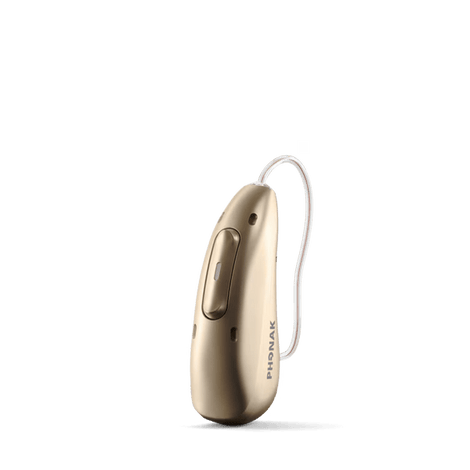 Phonak Audéo Infinio Ultra – Packshot der Farbvariante P1 in Seitenansicht