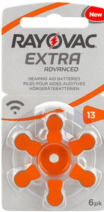 6 x Rayovac Extra Advanced Hörgerätebatterien Grösse 13 / Orange - Neues Design