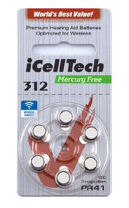 6x iCellTech Hörgerätebatterie Grösse 312 / Braun; gute Qualität zu unschlagbarem Preis